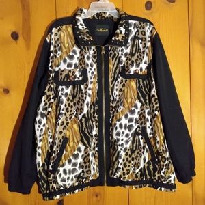 Mureli Animal Print Zip Front Jacket/Windbreaker